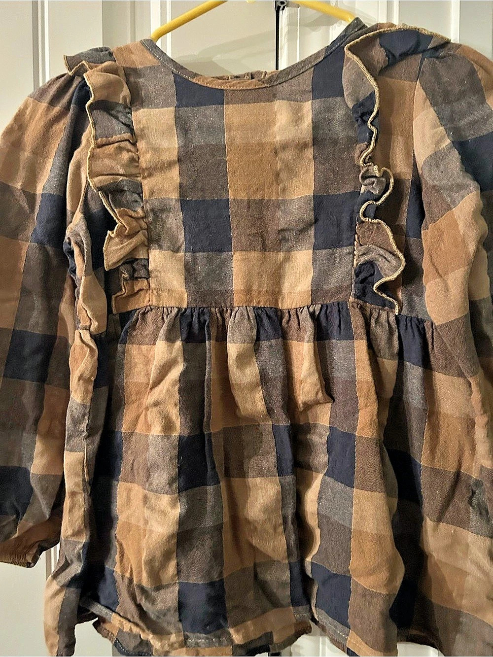 Wren & James Plaid Ruffle top: